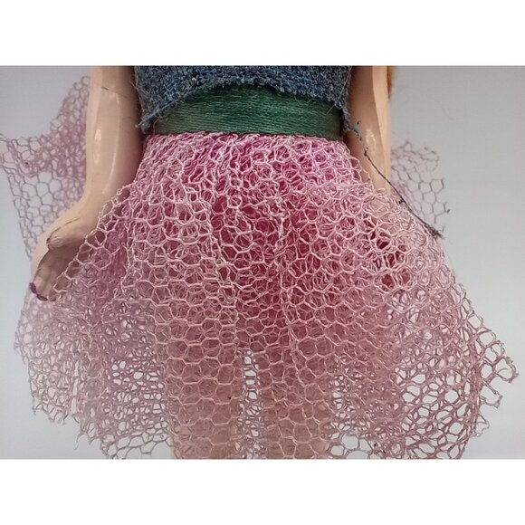Vintage 1950s Ballerina Doll Sleepy Eyes Pink Tulle Skirt 6.5 In Fashion Toy - Picture 7 of 15